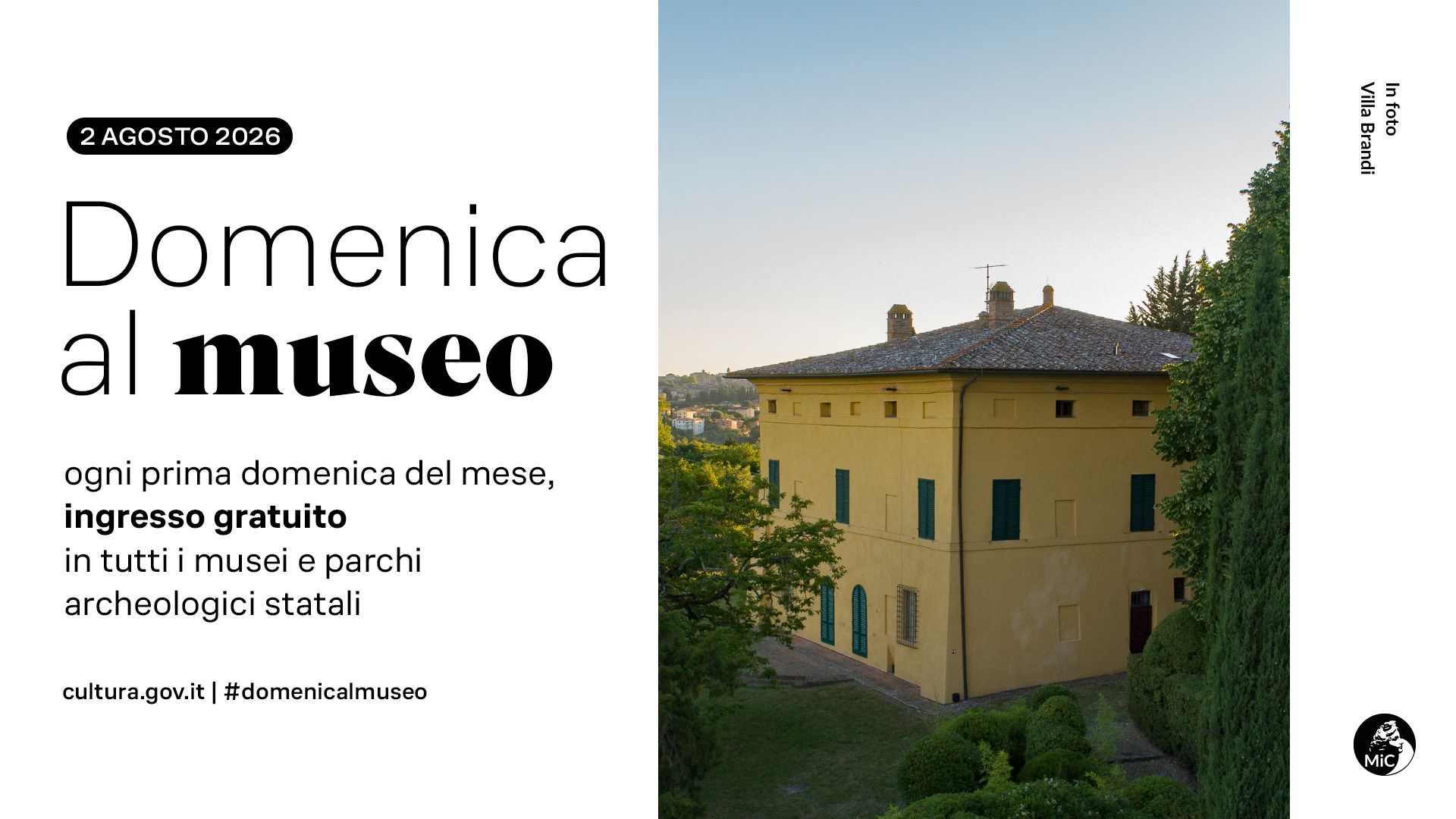 2 agosto 2026 Domenicalmuseo: Villa Brandi